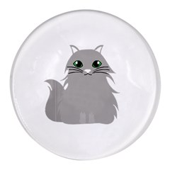 Persian Cat T-shirtwhite Look Calm Persian Cat 09 T-shirt Round Glass Fridge Magnet (4 Pack) by EnriqueJohnson