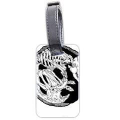 Fossil T- Shirt Armadillo Fossil X Inktober 22 - Black Design T- Shirt Luggage Tag (two Sides) by ZUXUMI