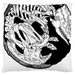 Fossil T- Shirt Armadillo Fossil X Inktober 22 - Black Design T- Shirt Large Cushion Case (one Side) by ZUXUMI