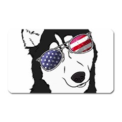 Fourth Of July T- Shirt Patriotic Husky T- Shirt Magnet (rectangular) by ZUXUMI