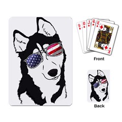 Fourth Of July T- Shirt Patriotic Husky T- Shirt Playing Cards Single Design (rectangle) by ZUXUMI