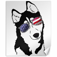 Fourth Of July T- Shirt Patriotic Husky T- Shirt Canvas 16  X 20  by ZUXUMI