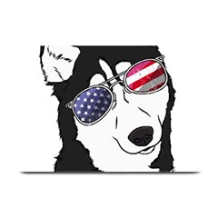 Fourth Of July T- Shirt Patriotic Husky T- Shirt Plate Mats by ZUXUMI