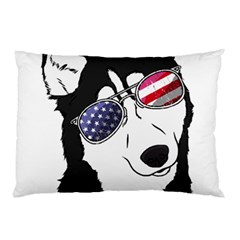 Fourth Of July T- Shirt Patriotic Husky T- Shirt Pillow Case