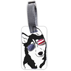 Fourth Of July T- Shirt Patriotic Husky T- Shirt Luggage Tag (two Sides) by ZUXUMI