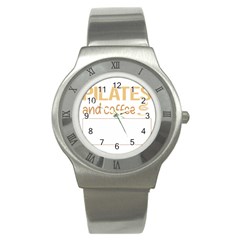 Pilates T-shirtif It Involves Coffee Pilates T-shirt Stainless Steel Watch