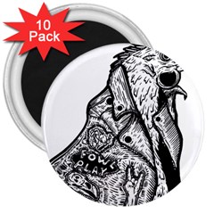 Fowl T- Shirt Fowl Play X Inktober 22 T- Shirt 3  Magnets (10 Pack)  by ZUXUMI