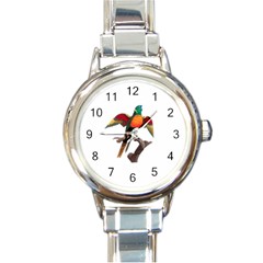 Pionus T-shirtwhite Look Calm Pionus 02 T-shirt (1) Round Italian Charm Watch by EnriqueJohnson