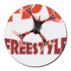 Fpv Freestyle T- Shirt F P V Freestyle Drone Racing Drawing Artwork T- Shirt (2) Round Mousepad by ZUXUMI