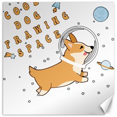 Frawing Space Dog Lover T- Shirt Cool Dog Frawing Space Dog Lover T- Shirt Canvas 12  X 12  by ZUXUMI