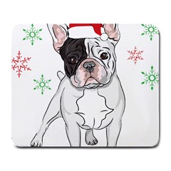 French Bulldog Christmas T- Shirt Christmas Santa Frenchie T- Shirt Large Mousepad by ZUXUMI