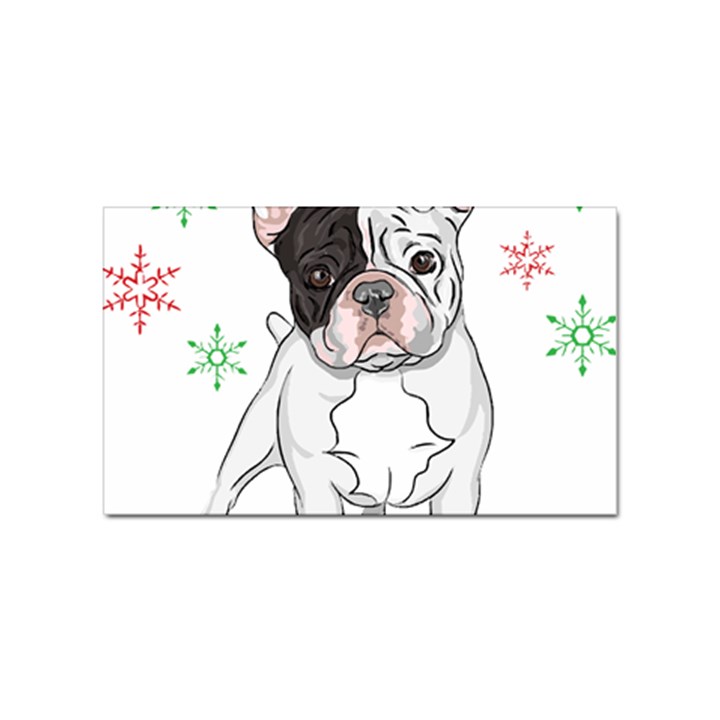 French Bulldog Christmas T- Shirt Christmas Santa Frenchie T- Shirt Sticker Rectangular (100 pack)