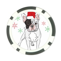 French Bulldog Christmas T- Shirt Christmas Santa Frenchie T- Shirt Poker Chip Card Guard by ZUXUMI