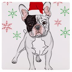 French Bulldog Christmas T- Shirt Christmas Santa Frenchie T- Shirt Uv Print Square Tile Coaster 