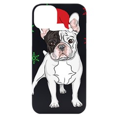 French Bulldog Christmas T- Shirt Christmas Santa Frenchie T- Shirt Iphone 14 Plus Black Uv Print Case by ZUXUMI