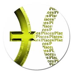 Pisces T-shirtnew Zodiac Symbol Pisces T-shirt Magnet 5  (round) by EnriqueJohnson