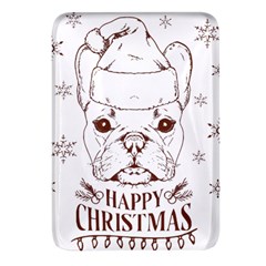 French Bulldog Christmas T- Shirt Happy Christmas Santa Frenchie T- Shirt Rectangular Glass Fridge Magnet (4 Pack) by ZUXUMI