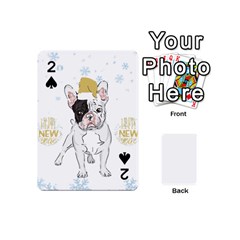 French Bulldog Christmas T- Shirt Happy New Year Frenchie Bulldog T- Shirt Playing Cards 54 Designs (mini) by ZUXUMI