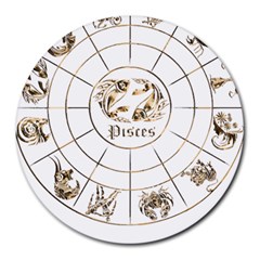 Pisces T-shirtpisces Gold Edition - 12 Zodiac In 1 T-shirt Round Mousepad by EnriqueJohnson