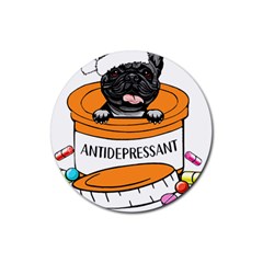 French Bulldog T- Shirt Cute French Bulldog Christma T- Shirt Rubber Coaster (round) by ZUXUMI