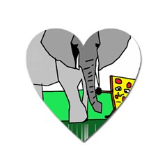 Pizza With Elephant Doing Cute Things T-shirtpizza With Elephant Doing Cute Things T-shirt Heart Magnet by EnriqueJohnson