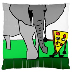 Pizza With Elephant Doing Cute Things T-shirtpizza With Elephant Doing Cute Things T-shirt Large Cushion Case (one Side) by EnriqueJohnson