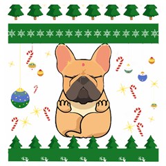 French Bulldog T- Shirt Cute French Bulldog Christmas T- Shirt Wooden Puzzle Square by ZUXUMI