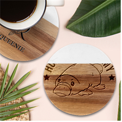 Platypus T-shirtplatypus Home T-shirt Marble Wood Coaster (round) by EnriqueJohnson