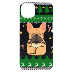 French Bulldog T- Shirt Cute French Bulldog Christmas T- Shirt Iphone 14 Plus Black Uv Print Case by ZUXUMI