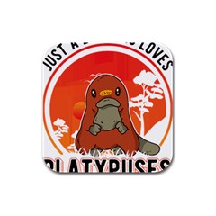 Platypus T-shirtplatypus Young T-shirt Rubber Square Coaster (4 Pack) by EnriqueJohnson