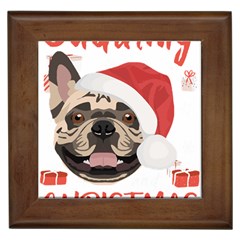 French Bulldog T- Shirt French Bulldog Merry Christmas T- Shirt (1) Framed Tile by ZUXUMI