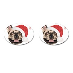 French Bulldog T- Shirt French Bulldog Merry Christmas T- Shirt (1) Cufflinks (oval) by ZUXUMI