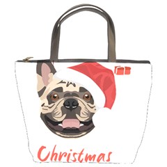 French Bulldog T- Shirt French Bulldog Merry Christmas T- Shirt Bucket Bag