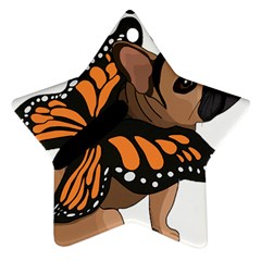 French Bulldog T- Shirt Frenchie Butterfly T- Shirt Star Ornament (two Sides) by ZUXUMI