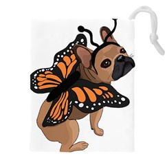 French Bulldog T- Shirt Frenchie Butterfly T- Shirt Drawstring Pouch (4xl) by ZUXUMI