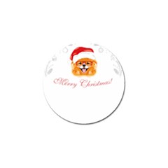 Pomeranian Dog T-shirthappy Pomeranian Dog Wearing Eyeglasses And Santa Hat T-shirt Golf Ball Marker (4 Pack) by EnriqueJohnson