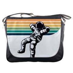 Funny Astronaut In Space T- Shirt Astronaut Relaxing In The Stars T- Shirt Messenger Bag