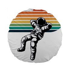 Funny Astronaut In Space T- Shirt Astronaut Relaxing In The Stars T- Shirt Standard 15  Premium Round Cushions