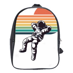 Funny Astronaut In Space T- Shirt Astronaut Relaxing In The Stars T- Shirt School Bag (xl)