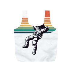 Funny Astronaut In Space T- Shirt Astronaut Relaxing In The Stars T- Shirt Full Print Recycle Bag (s)