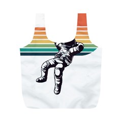 Funny Astronaut In Space T- Shirt Astronaut Relaxing In The Stars T- Shirt Full Print Recycle Bag (m)