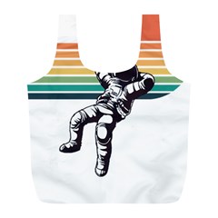 Funny Astronaut In Space T- Shirt Astronaut Relaxing In The Stars T- Shirt Full Print Recycle Bag (l)