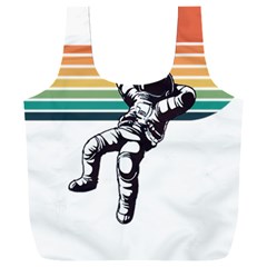 Funny Astronaut In Space T- Shirt Astronaut Relaxing In The Stars T- Shirt Full Print Recycle Bag (XXL)