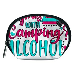 Funny Camping Sayings T- Shirt You Know What Rhymes With Camping  Alcohol T- Shirt Accessory Pouch (medium)