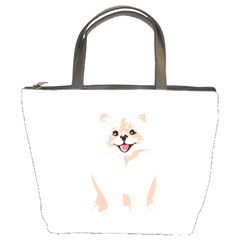 Pomeranian T-shirtwhite Look Calm Pomeranian 34 T-shirt Bucket Bag