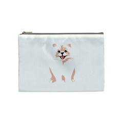 Pomeranian T-shirtwhite Look Calm Pomeranian 34 T-shirt Cosmetic Bag (medium) by EnriqueJohnson