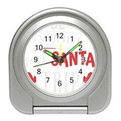 Funny Christmas Quote T- Shirt Be Naughty Save Santa The Trip Funny Christmas Quote T- Shirt Travel Alarm Clock by ZUXUMI