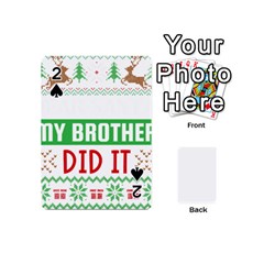 Funny Christmas Sweater T- Shirt Dear Santa My Brother Did It T- Shirt Playing Cards 54 Designs (mini) by ZUXUMI