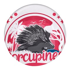 Porcupine T-shirtporcupine Girl T-shirt Round Glass Fridge Magnet (4 Pack)