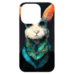 Rabbit T-shirtrabbit Watercolor Painting #rabbit T-shirt (1) Iphone 14 Pro Black Uv Print Case by EnriqueJohnson